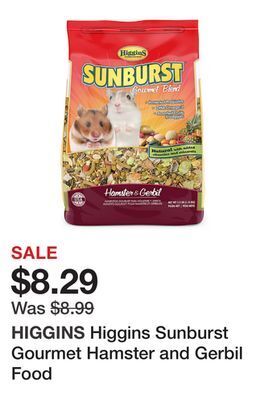 Petsmart Higgins sunburst gourmet hamster and gerbil food offer
