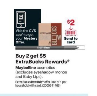 CVS Maybelline cosmetics offer