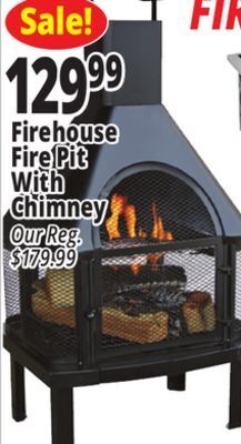 Ocean State Job Lot Firehouse fire pit with chimney offer