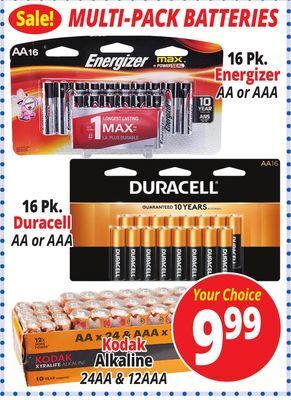 Ocean State Job Lot Multi-pack batteries offer
