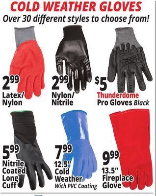 Ocean State Job Lot Cold weather gloves offer