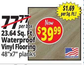 Ocean State Job Lot 23.64 sq. ft. waterproof vinyl flooring offer