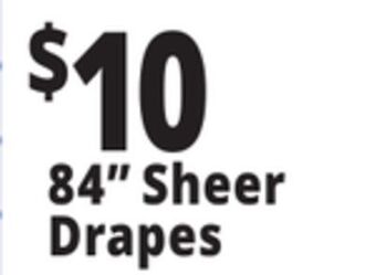 Ocean State Job Lot 84" sheer drapes offer