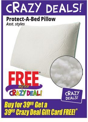 Ocean State Job Lot Protect-a-bed pillow offer
