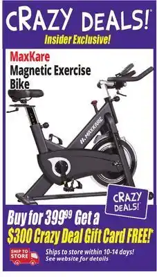 Ocean State Job Lot Maxkare magnetic exercise bike offer