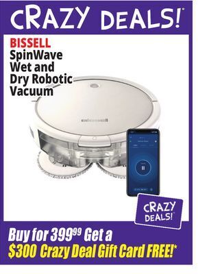Ocean State Job Lot Bissell spinwave wet and dry robotic vacuum offer