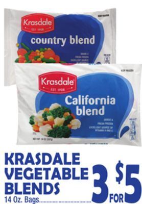 Bravo Supermarkets Krasdale vegetable blends offer