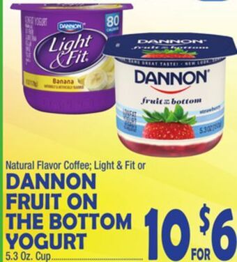 Bravo Supermarkets Dannon fruit on the bottom yogurt offer