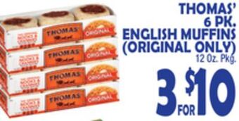Bravo Supermarkets Thomas' 6 pk. english muffins offer