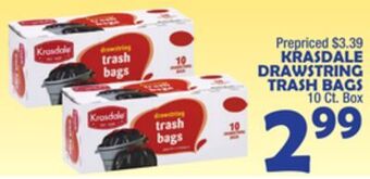 Bravo Supermarkets Krasdale drawstring trash bags offer