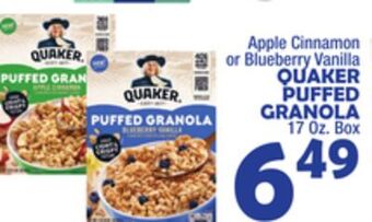 Bravo Supermarkets Quaker puffed granola offer