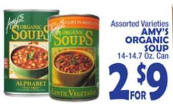 Bravo Supermarkets Amy's organic soup offer