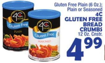 Bravo Supermarkets 4c gluten free bread crumbs, 12 oz. cnstr offer