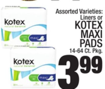 C Town Kotex maxi pads offer