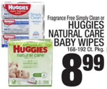 C Town Huggies natural care baby wipes offer