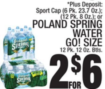 C Town Poland spring water go! size 12 pk. 12 oz. btls. offer