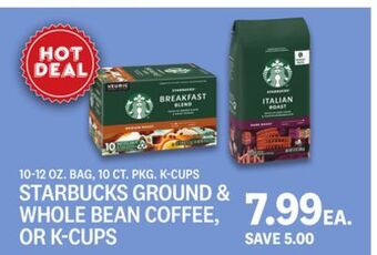 Kings Food Markets Starbucks ground & whole bean coffee, or k-cups offer