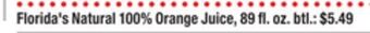 ACME Florida's natural 100% orange juice offer