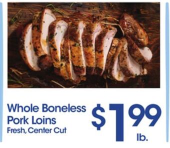 Price Rite Whole boneless pork loins offer