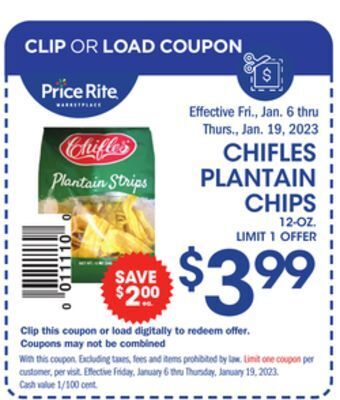 Price Rite Chifles plantain chips offer