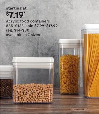 JC Penney Acrylic food containers offer