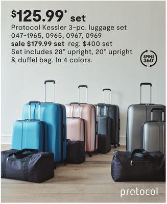 JC Penney Protocol kessler 3-pc. luggage set offer