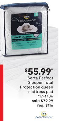 JC Penney Serta perfect sleeper total protection queen mattress pad offer