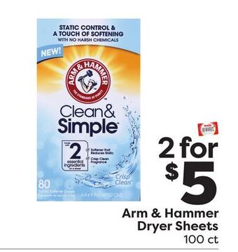 Weis Markets Arm & hammer dryer sheets offer