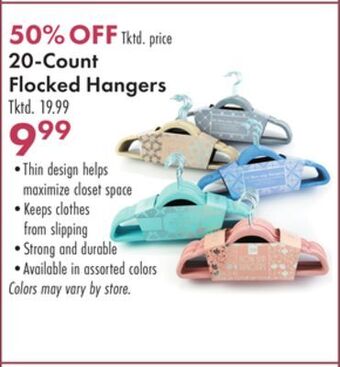 Boscov's 20-count flocked hangers offer