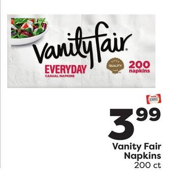 Weis Markets Vanity fair napkins offer