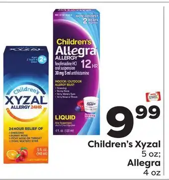 Weis Markets Children's xyzal 5 oz allegra 4 oz offer