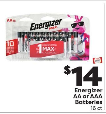 Weis Markets Energizer aa or aaa batteries offer