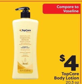 Weis Markets Topcare body lotion offer