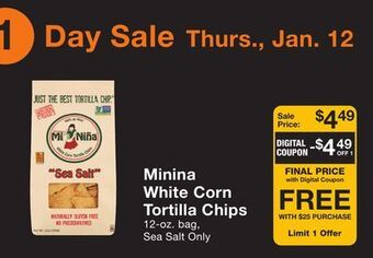 Fairway Store Market Minina white corn tortilla chips offer