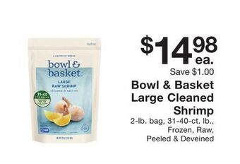 Fairway Store Market Bowl & basket large cleaned shrimp offer