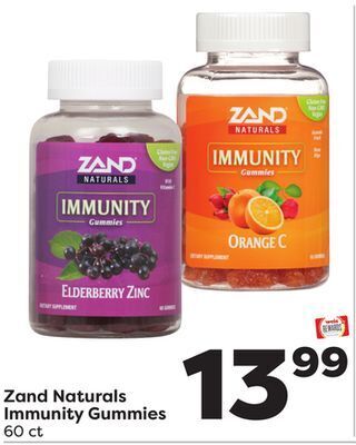 Weis Markets Zand naturals immunity gummies offer