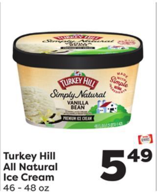 Weis Markets Turkey hill all natural ice cream offer