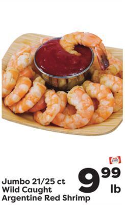 Weis Markets Jumbo 21/25 ct wild caught argentine red shrimp offer
