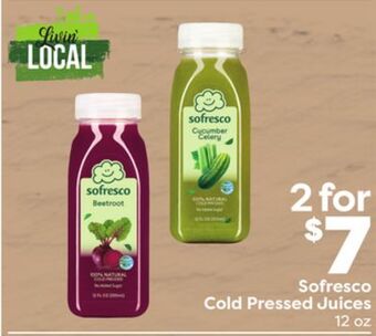 Weis Markets Sofresco cold pressed juices offer
