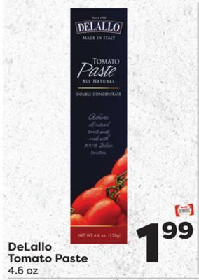 Weis Markets Delallo tomato paste offer