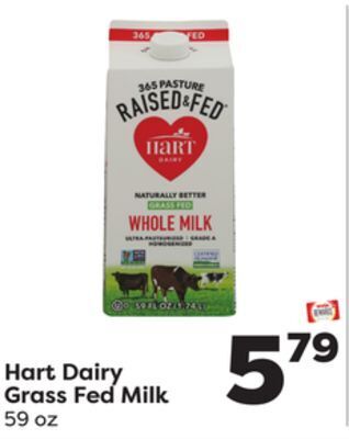 Weis Markets Hart dairy grass fed milk offer