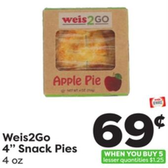 Weis Markets Weis2go 4" snack pies offer