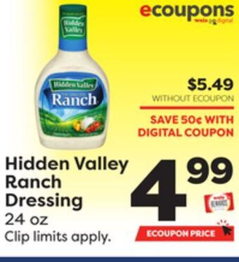 Weis Markets Hidden valley ranch dressing offer