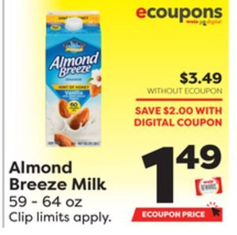 Weis Markets Almond breeze milk offer