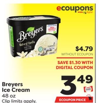 Weis Markets Breyers ice cream offer