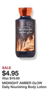 Bath & Body Works Midnight amber glow daily nourishing body lotion offer