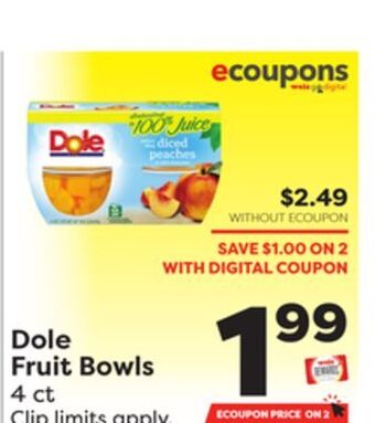 Weis Markets Dole fruit bowls offer