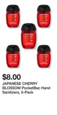 Bath & Body Works Japanese cherry blossom pocketbac hand sanitizers, 5-pack offer