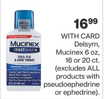 CVS Delsym, mucinex 6 oz, 16 or 20 ct. offer