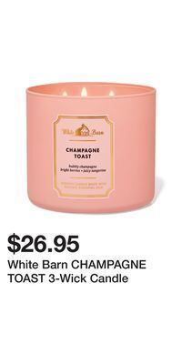 Bath & Body Works White barn champagne toast 3-wick candle offer
